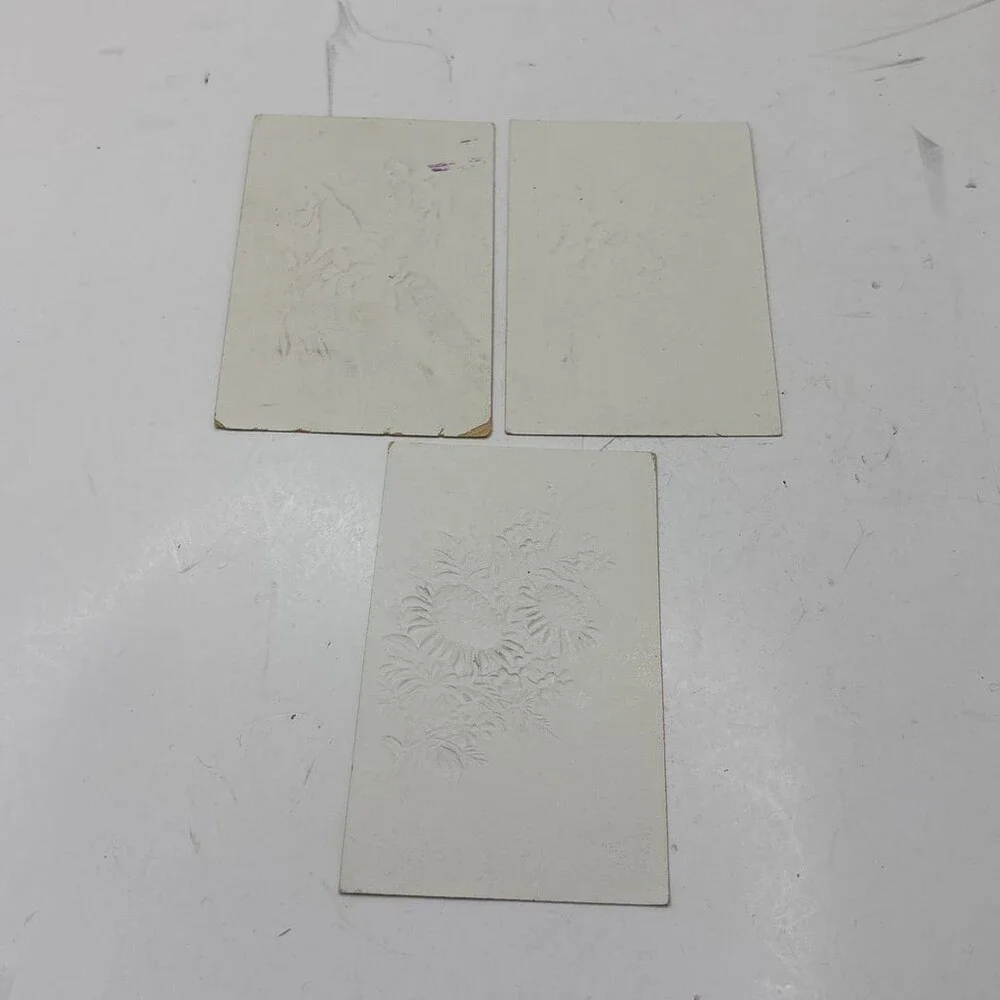 Vintage Floral Botanical Greeting Cards Lot of 3 – Christmas & New Year